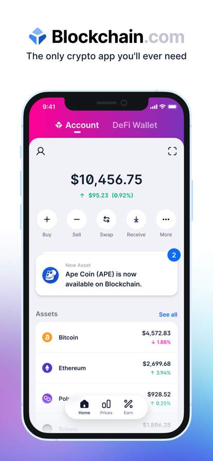 Blockchain.com: Buy BTC, SOL