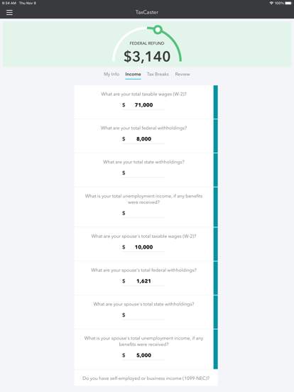 TaxCaster: Tax Calculator